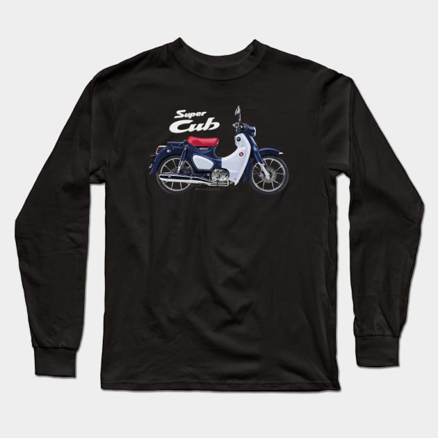 Honda Super Cub C125 19 blue, s Long Sleeve T-Shirt by MessyHighway